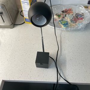 MCM  Black & Chrome Lytegem Lamp, 1960s Lightolier Telescoping Black Desk Lamp